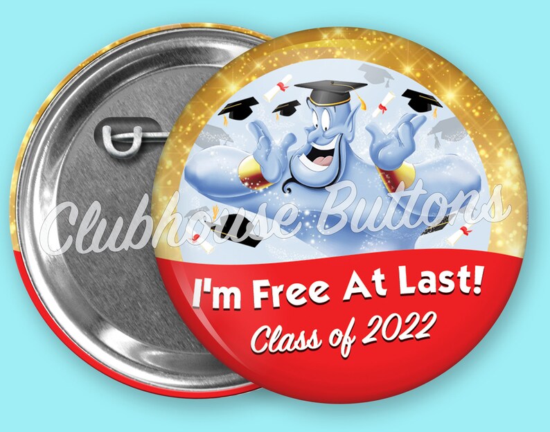 Genie Graduation Button Disney Button Graduation Button Etsy