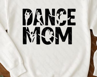 Dance Mom SVG with Dancer Silhouettes | Dance Cut File | Modern Cheerleader Clipart | Cricut, Silhouette, Sublimation | Instant Download