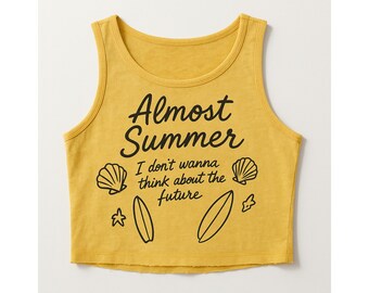 Almost Summer SVG PNG, Summer Beach Quote SVG, Cute Seashell Surfboard Doodle, Handwritten Summer Lyrics, Cricut Silhouette Cut File