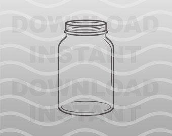 Jar SVG Cut File - Mason Jars Silhouette File - Glass Bottle Clipart - Png, Pdf, Eps,Jpeg - Cricut for Commercial Use