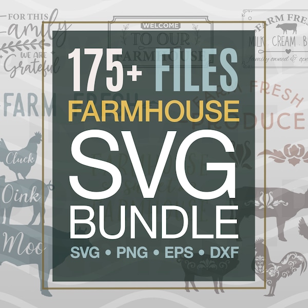 Farmhouse Bundle SVG | Farm Sign File | Our Upcycled Life | Farmer Style Design Decor Clipart Quote - Eps Dxf Png