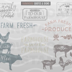 Farmhouse Bundle SVG Farm Sign File Our Upcycled Life Farmer Style Design Decor Clipart Quote Eps Dxf Png image 7