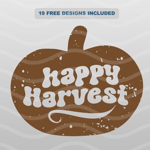 Happy Harvest SVG Retro Autumn Bundle SVG PNG Funny Pumpkin Farm Svg Gift Funny Gift For Pumpkin Pie Svg Farmers Market Svg Funny Fall Svg