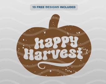 Happy Harvest SVG Retro Autumn Bundle SVG PNG Funny Pumpkin Farm Svg Gift Funny Gift For Pumpkin Pie Svg Farmers Market Svg Funny Fall Svg