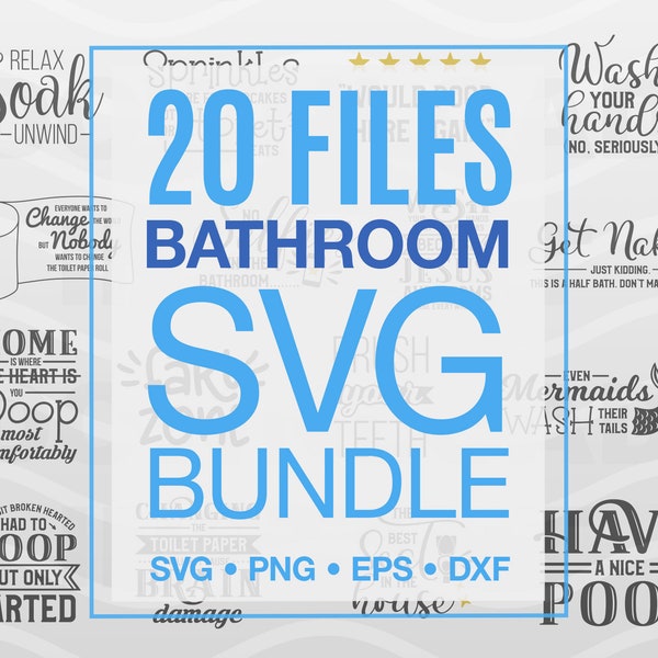 Bathroom SVG Bundle | Toilet Sign | Poop Humor | Cricut Cut File | Eps, Dxf, Png | Instant Digital Download