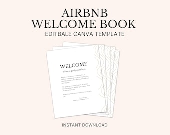 Airbnb Welcome Book Template | Editable Canva Guide for Hosts | Vacation Rental Guest Manual PDF