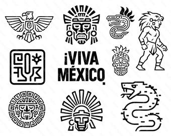 10 Aztec Pattern PNGs – Aztec SVG Design Bundle – Tribal Patterns, PNG, Vectors, Silhouettes, Sublimation, Art & Patterns for Digital Use