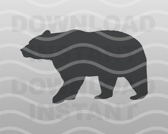 Grizzly Bear SVG Cricut File - Camp Forest Silhouette Clip Art - Camping & Outdoors Clipart -  Png, Pdf, Eps - Cut for Commercial Use