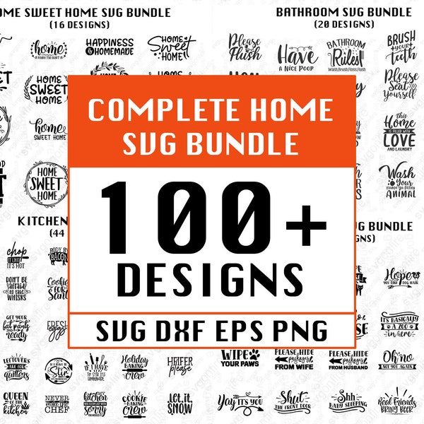 Complete Home SVG Bundle, Household SVG Bundle, Dxf Eps Png