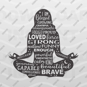 Namaste Cita SVG / Inspiración Femenina / Chica Fuerte / Empoderamiento de la Mujer / Eps Dxf Png / Descarga Digital Instantánea