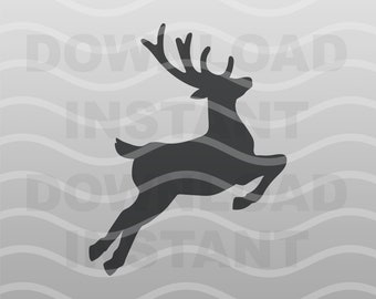 Jumping Deer SVG Cricut File - Camp Forest Animal Silhouette Clip Art - Camping & Outdoors Clipart -  Png, Pdf, Eps - Cut for Commercial Use
