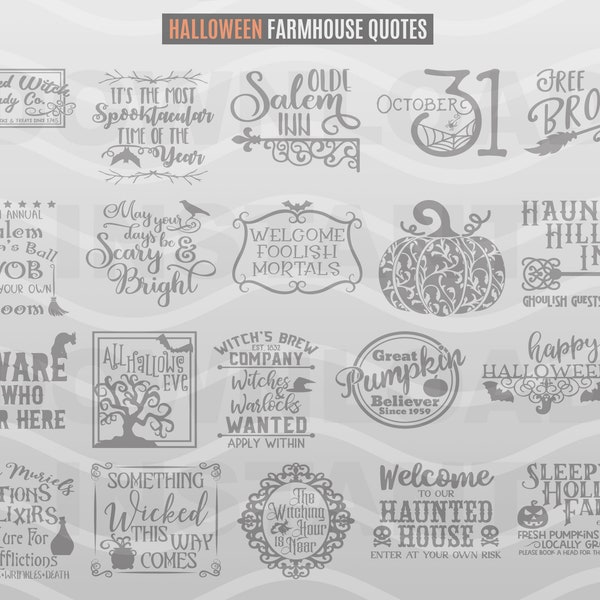 Halloween Fall Farmhouse Bundle SVG Farm Sign File Our Upcycled Life Farmer Style Design Decor Clipart Quote - Eps Dxf Png