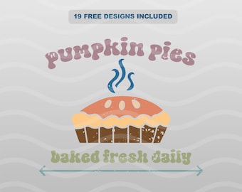 Pumpkin Pie Svg Pumpkin Patch SVG Retro Autumn Bundle SVG PNG Funny Pumpkin Farm Svg Gift Funny Gift For Farmers Market Svg Funny Fall Svg