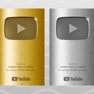 Youtube plaque 100k canva template youtube award editable etsy