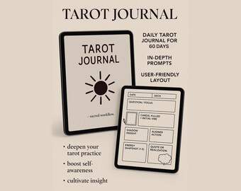 60-Tage-Tarot-Zeitschrift | Digitaler Download | Geführter Tagesplaner für Tarot-Reflexionen, Schattenarbeit und spirituelles Wachstum