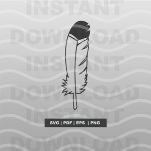 Feather SVG File - Forest Silhouette Clip Art - Bird Camping & Outdoor Vector Clipart -  Png, Pdf, Eps - Cricut for Commercial Use