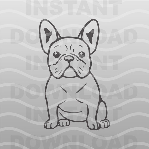 French Bulldog SVG | Dog Frenchie Lover Cricut Cut File | Animal Silhouette | Eps Dxf Png Digital Download