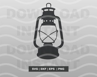 Lantern SVG Cut File - Forest Camp Light Silhouette Clip Art - Camping & Outdoors Sun Clipart -  Png, Pdf, Eps - Cricut for Commercial Use