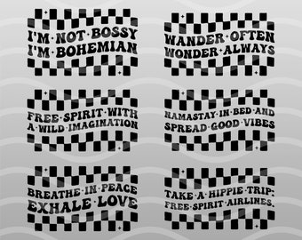 Hippie Retro Bundle Retro Rvg Bundle Checkered Fun Retro Bundle Retrosvg Groovy Text Svg