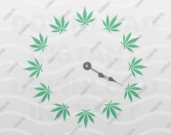 420 Clock SVG | Weed Smoker | Its Marijuana Clipart Silhouette Cricut Cut File | Eps Dxf Png | Digital Download