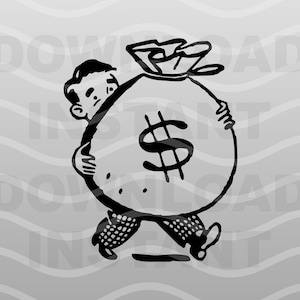 Borsa dei soldi File in formato Svg Uomo dei soldi Png Soldi Banconota da un dollaro Png Imprenditore Svg La borsa Contanti Svg