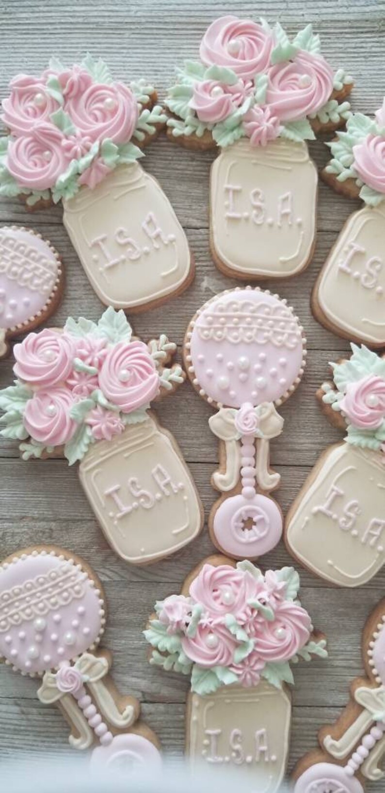 Baby Shower Girl Cookies Flower Jars Cookies Sugar Cookies Etsy Baby Shower Girl Cookies Flower Jars Cookies Sugar Cookies Etsy