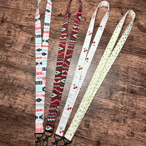 60% OFF CLEARANCE!* Lanyard - Swivel Hook Lanyard 17.5&quot;-18&quot; lanyards - Tribal Print, Cherries, Metallic Gold