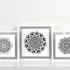Mandala Wall Art | Set of 3 Prints | Abstract Art Mandala Print | Nursery Art | Wife Gift | Wedding Gift | Anniversary Gift  &quot;Love Bug Trio&quot;
