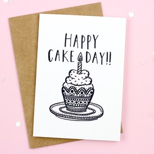 Happy Birthday Card | Hand Lettering | Handmade Card | Birthday Card | Calligraphy | 21st Birthday Gift | Gift For Her | Cute Illustration