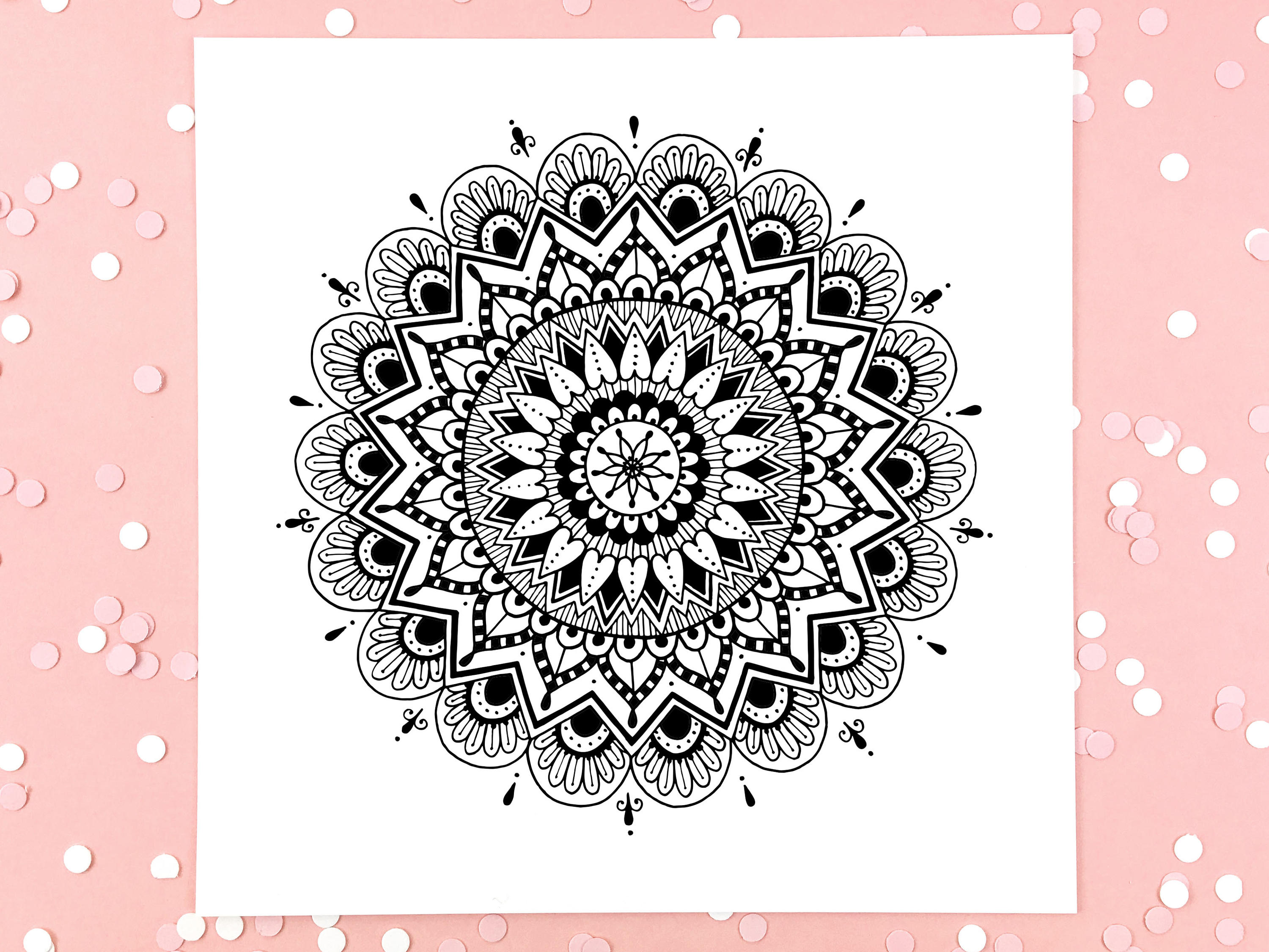 B+W Mandala Art Print | Black and White Art | 8