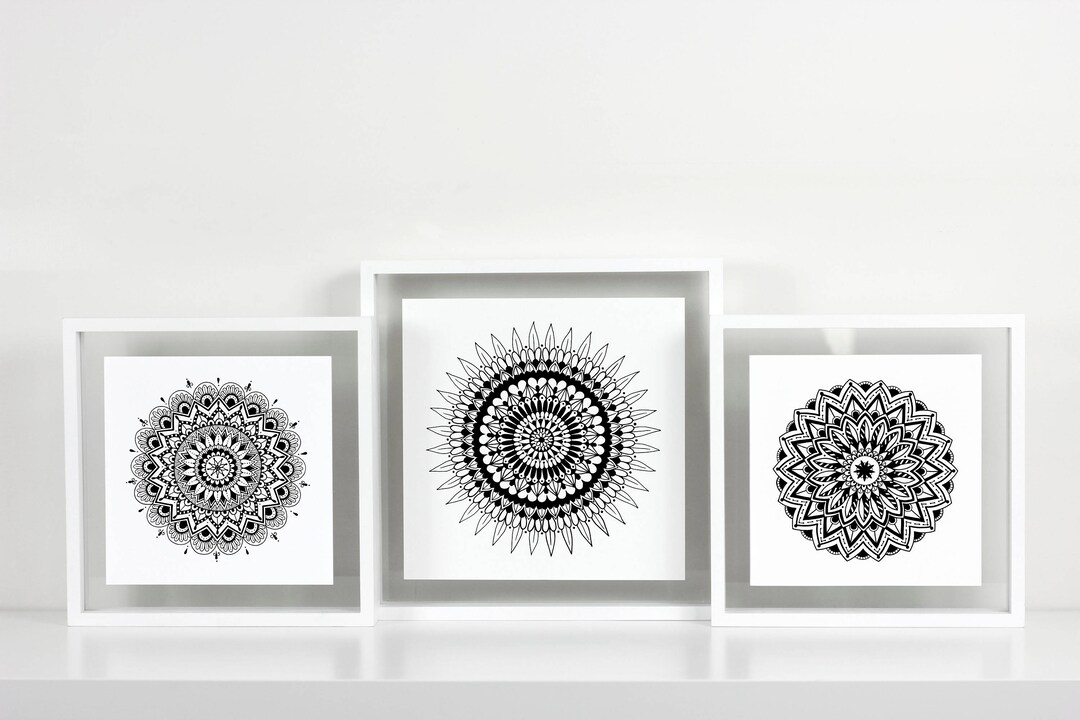 Mandala Print Wall Decor | Set of 3 Prints | Bohemian Mandala Wall Art ...