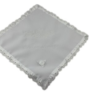 Personalized Embroidered Polish Handkerchief for Baptism szatka na chrzest for baby girl (Szatki)