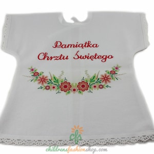 Personalized Embroidered Polish Handkerchief for Baptism szatka na chrzest