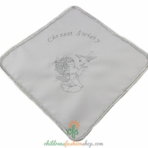 Personalized Embroidered Polish Handkerchief for Baptism szatka na chrzest