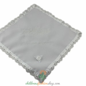 Personalized Embroidered Polish Handkerchief for Baptism szatka na chrzest