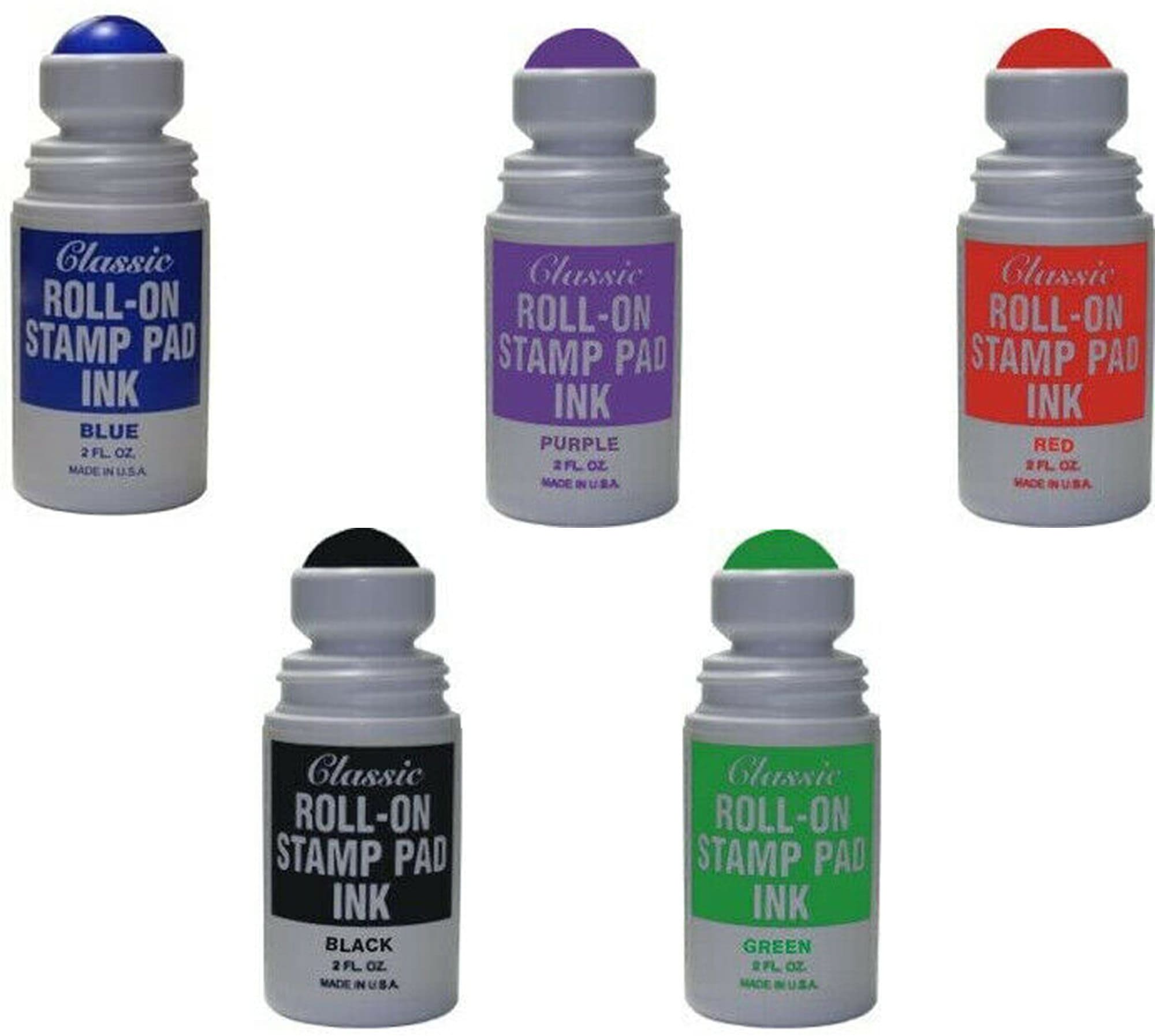 Classic Roll-on Stamp Pad Ink, 2 Oz Bottle, Water Based Ink 