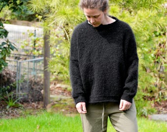 Maglione da donna in mohair, nero, taglia M