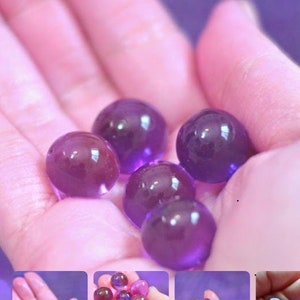 Purple Transparent Circular Shaped 3.9g Bath Oil Beads Grape Fragrance Bath Pearls x 100