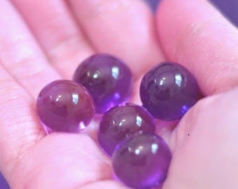 Purple Transparent Circular Shaped 3.9g Bath Oil Beads Grape Fragrance Bath Pearls x 25