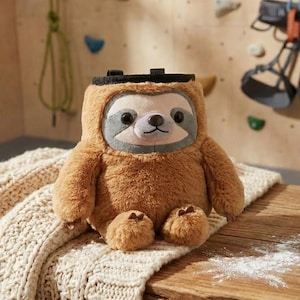 Bolsa de magnésio em forma de bicho-preguiça: Bolsa de magnésio de pelúcia para escalada, presente para escaladores, acessório para boulder.