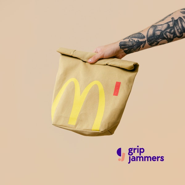 Up For Adoption: Fast Food Paper Bag Chalk Bucket (Discount priced in for printing error)