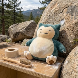 Bolsa de magnesio Snorlax: Bolsa de magnesio de felpa hecha a mano para escalada y búlder, equipo de escalada en gimnasio.