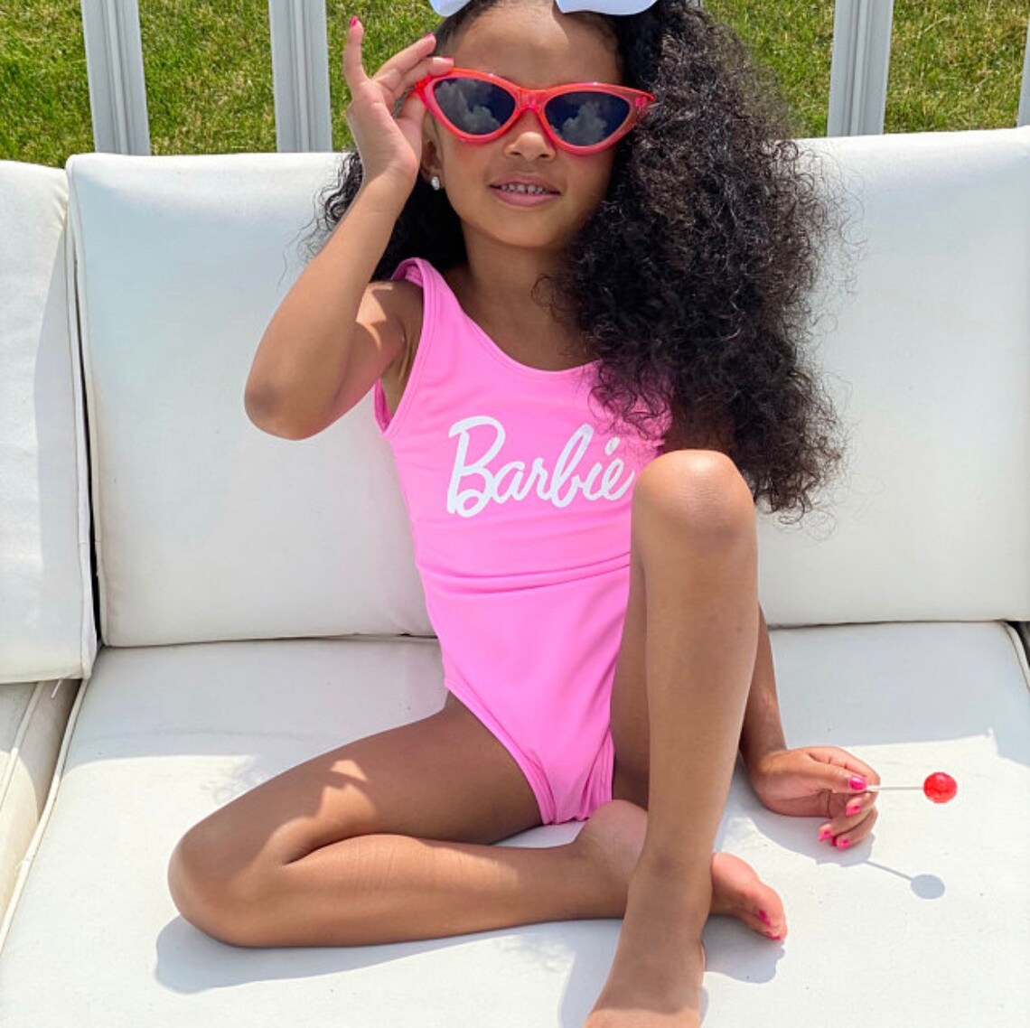 Barbie princess Bathing suit one-piece kids toddler | Etsy
