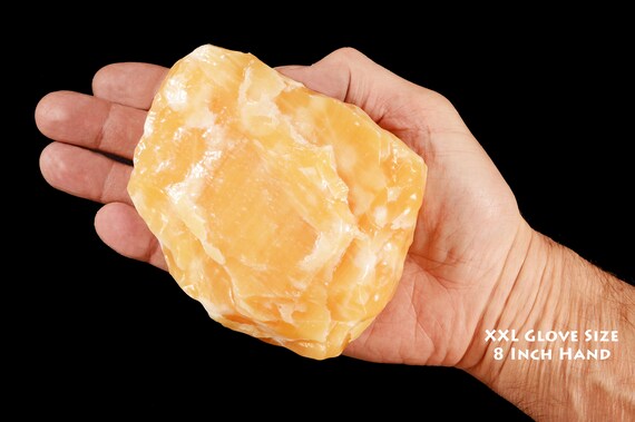 2 Pounds of Orange Calcite Rough from Madagascar Tumble Rocks Reiki Cabbing 