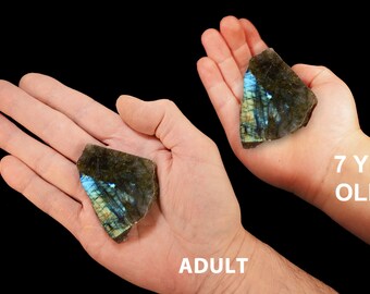 Labradorite Polished Slice 2" Medium Grade Flash All Chakras Raw Rocks Raw Mineral Specimen Healing Crystals Chakra Stones Reiki Gemstone