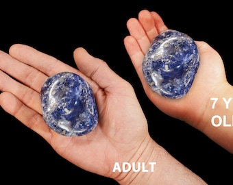 BLUE SODALITE 2 3/4" 5-7 Oz Huge Tumbled Stoned Polished Rock Mineral Throat Chakra Healing Crystal Stone Natural Specimen Reiki xx