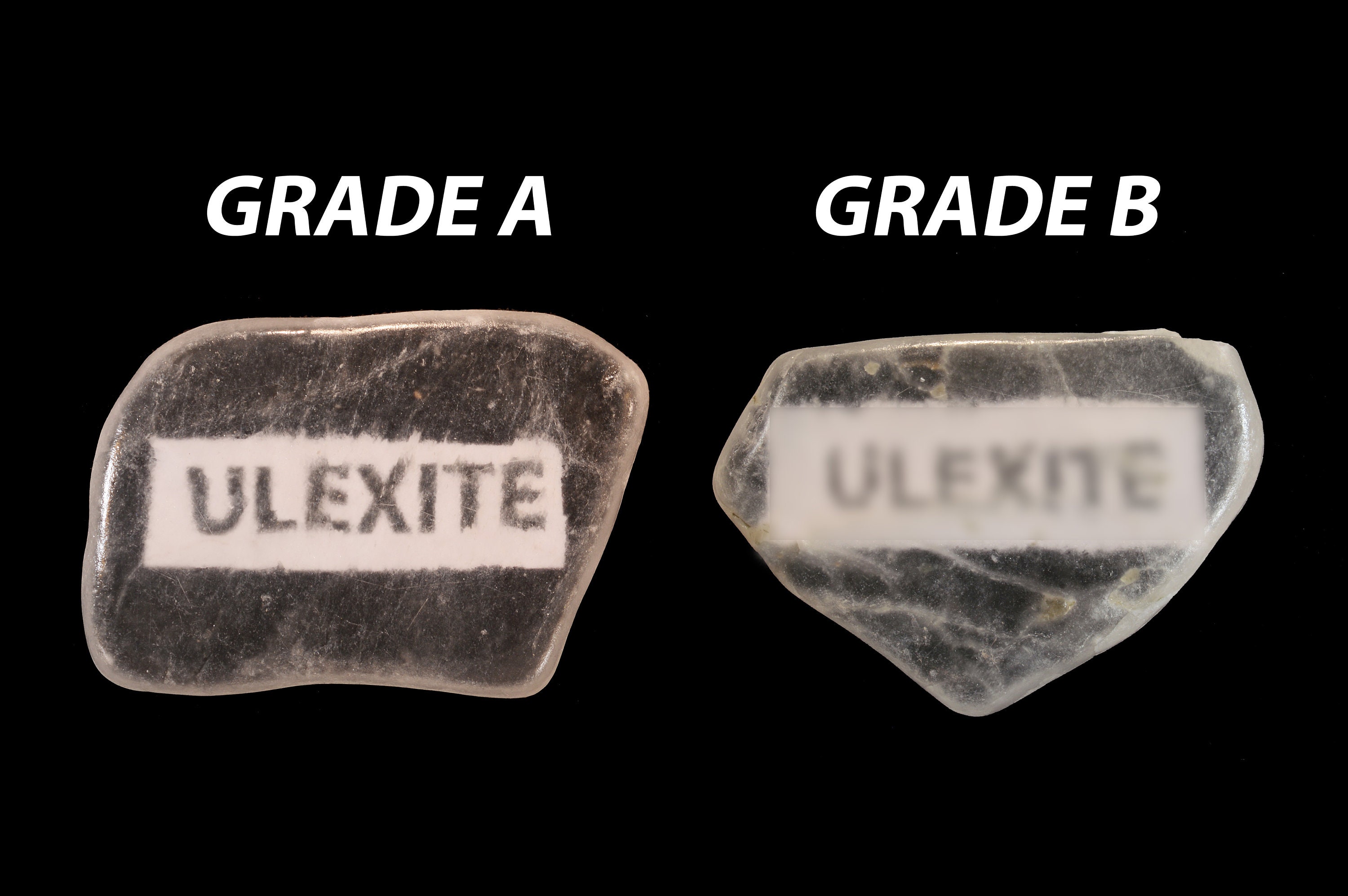 Ulexite TV Rock 3/4" - 1" Grade A Polished Natural Mineral Specimens - 2 Pieces