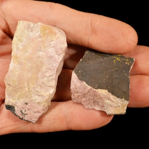 RHODONITE 1 3/4" 2 Pieces (Sku 10 E) Raw Rock Mineral Specimen Heart Chakra Stone