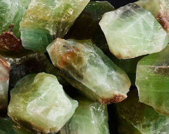 MULTICOLOR GREEN CALCITE  1 1/2" 2-3 Oz 2 Pieces Heart Chakra Raw Crystal Rocks And Mineral Specimen Healing Crystals Chakra Stones xx