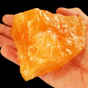 ORANGE CALCITE 4" to 5" 2 Lb Raw Large Rock Mineral Specimen Sacral Chakra Healing Crystal Reiki Stone xx